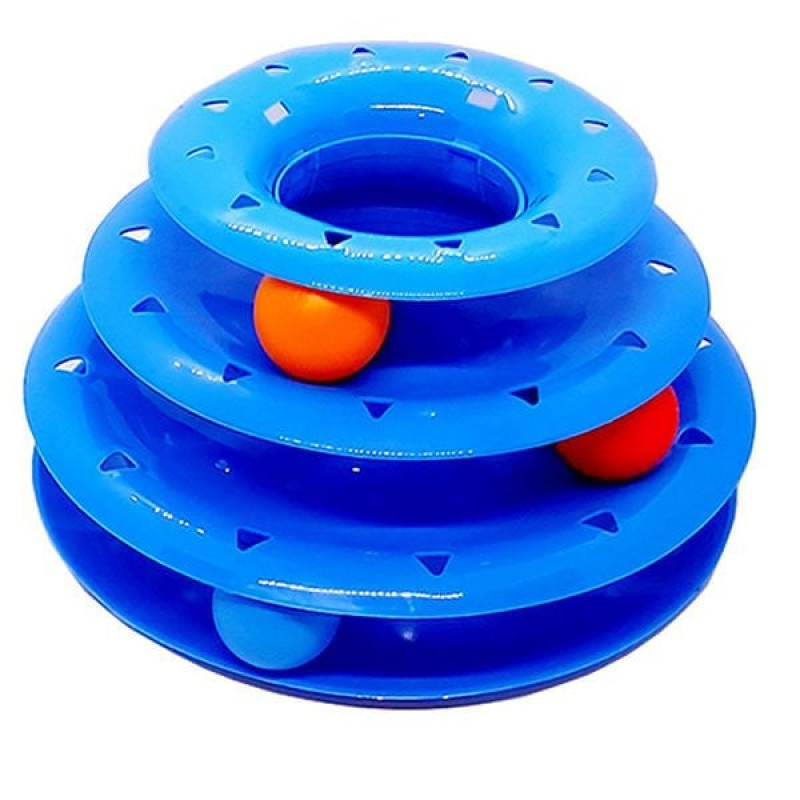 Petzz 25-15X15.2 Cm 3 Katlı Ray Kulesi Mavi | Kedi Zeka Oyuncağı Petzz 25-15X15.2 Cm 3 Katlı Ray Kulesi Mavi | Kedi Zeka Oyuncağı