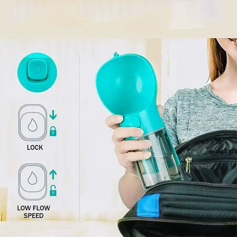 Petzz 300 Ml Mama Kabı İlaveli Seyahat Suluğu | Köpek Seyahat Mama Ve Su Kabı