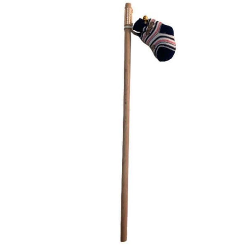 Petzz 40 cm Çoraplı Ahşap Zilli Olta Oyuncak | Kedi Oltası Petzz 40 cm Çoraplı Ahşap Zilli Olta Oyuncak | Kedi Oltası