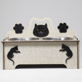 9 Cm Ahşap Mama ve Su Kabı Seti Gri 2x300 Ml | İkili Mama Ve Su Kabı 9 Cm Ahşap Mama ve Su Kabı Seti Gri 2x300 Ml | İkili Mama Ve Su Kabı