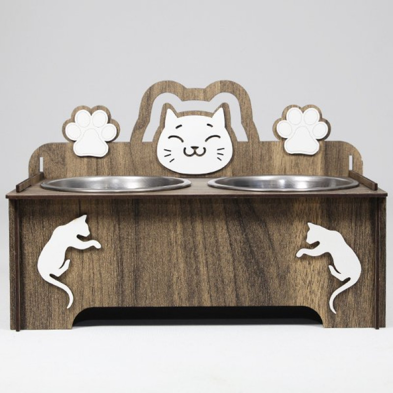 Petzz 9 Cm Ahşap Mama ve Su Kabı Seti Kahverengi 2x300 Ml | İkili Mama Ve Su Kabı Petzz 9 Cm Ahşap Mama ve Su Kabı Seti Kahverengi 2x300 Ml | İkili Mama Ve Su Kabı