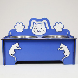 9 Cm Ahşap Mama ve Su Kabı Seti Mavi 2x300 Ml | İkili Mama Ve Su Kabı 9 Cm Ahşap Mama ve Su Kabı Seti Mavi 2x300 Ml | İkili Mama Ve Su Kabı