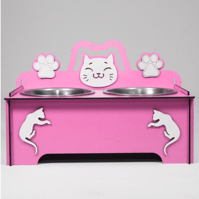 Petzz 9 Cm Ahşap Mama ve Su Kabı Seti Pembe 2x300 Ml | İkili Mama Ve Su Kabı Petzz 9 Cm Ahşap Mama ve Su Kabı Seti Pembe 2x300 Ml | İkili Mama Ve Su Kabı