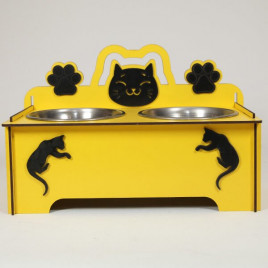 9 Cm Ahşap Mama ve Su Kabı Seti Sarı 2x300 Ml | İkili Mama Ve Su Kabı 9 Cm Ahşap Mama ve Su Kabı Seti Sarı 2x300 Ml | İkili Mama Ve Su Kabı