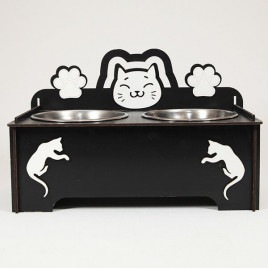 9 Cm Ahşap Mama ve Su Kabı Seti Siyah 2x300 Ml | İkili Mama Ve Su Kabı 9 Cm Ahşap Mama ve Su Kabı Seti Siyah 2x300 Ml | İkili Mama Ve Su Kabı