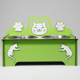 9 Cm Ahşap Mama ve Su Kabı Seti Yeşil 2x300 Ml | İkili Mama Ve Su Kabı 9 Cm Ahşap Mama ve Su Kabı Seti Yeşil 2x300 Ml | İkili Mama Ve Su Kabı