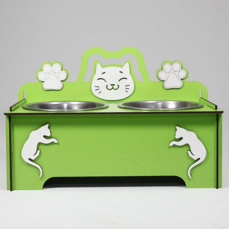 Petzz 9 Cm Ahşap Mama ve Su Kabı Seti Yeşil 2x300 Ml | İkili Mama Ve Su Kabı Petzz 9 Cm Ahşap Mama ve Su Kabı Seti Yeşil 2x300 Ml | İkili Mama Ve Su Kabı