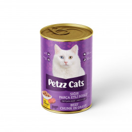 PetzzCats 400 Gr Sığır Etli Yetişkin Kedi Konservesi 
