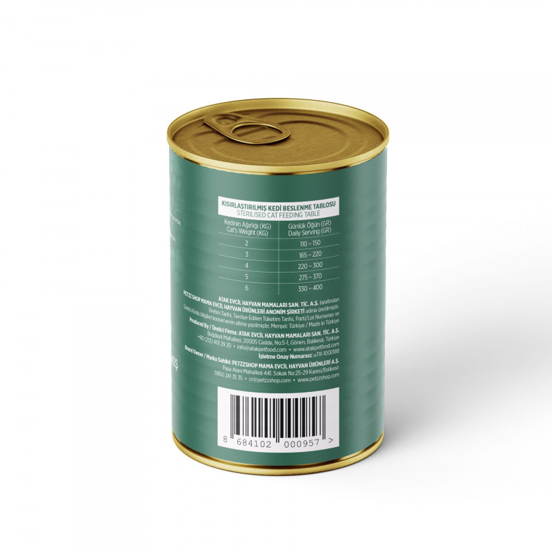 PetzzCats 400 Gr Somonlu Kısırlaştırılmış Kedi Konservesi 