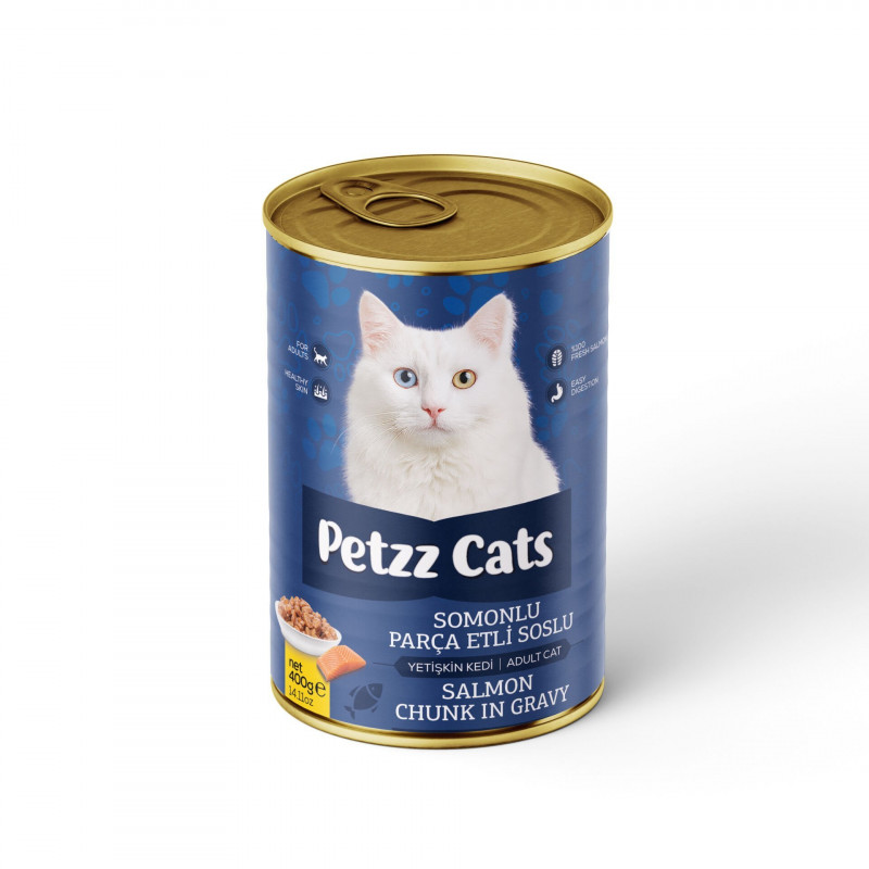 PetzzCats 400 Gr Somonlu Yetişkin Kedi Konservesi 