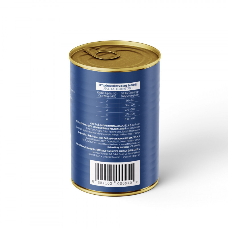 PetzzCats 400 Gr Somonlu Yetişkin Kedi Konservesi 