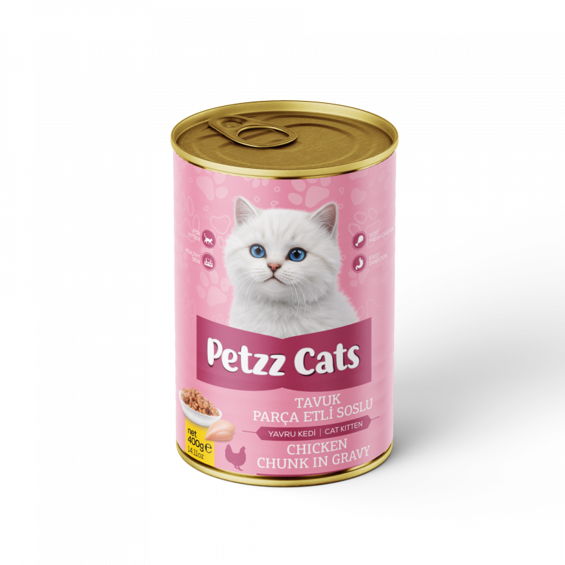 PetzzCats 400 Gr Tavuk Etli Yavru Kedi Konservesi 