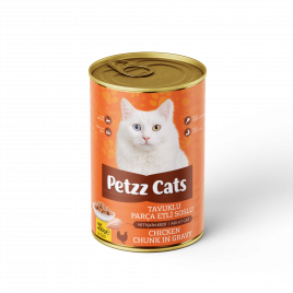 PetzzCats 400 Gr Tavuk Etli Yetişkin Kedi Konservesi 