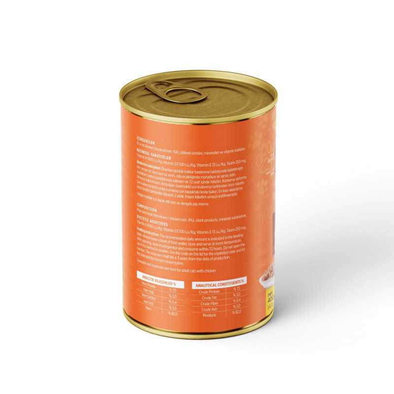 PetzzCats 400 Gr Tavuk Etli Yetişkin Kedi Konservesi 