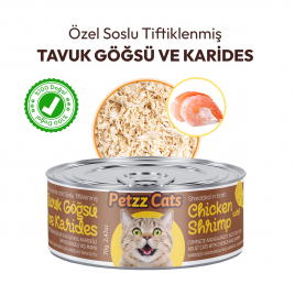 PetzzCats 70 Gr Tavuk & Karides Konserve Kedi Maması 