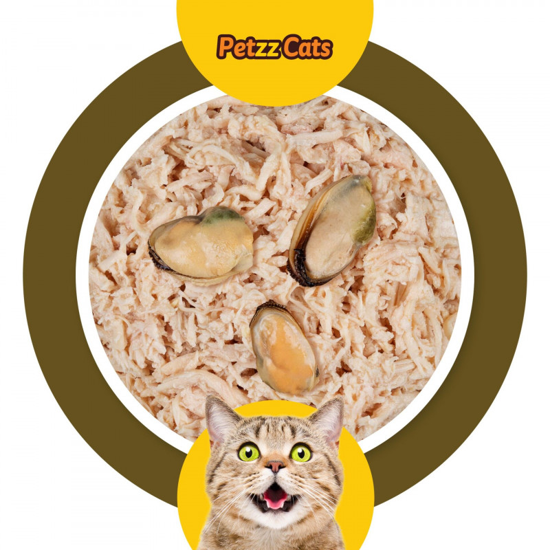PetzzCats 70 Gr Tavuk & Midye Konserve Kedi Maması 