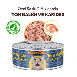 PetzzCats  70 Gr Ton Balığı & Karides Konserve Kedi Maması