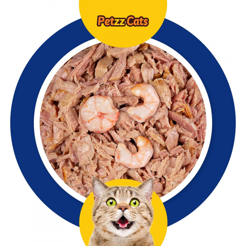 PetzzCats  70 Gr Ton Balığı & Karides Konserve Kedi Maması