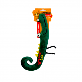 PetzzCats Crody Matatabi ve Çıngırak Sesli Peluş Kedi Oyuncağı Yeşil 30x8 Cm