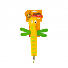 PetzzCats DragonFly Matatabi ve Çıngırak Sesli Peluş Kedi Oyuncağı Sarı 22x15 Cm