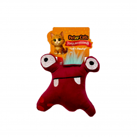 PetzzCats Kurbi Matatabi ve Çıngırak Sesli Peluş Kedi Oyuncağı Kırmızı 13x12 Cm