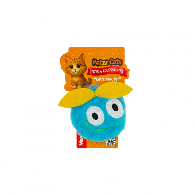 PetzzCats Peluş Matatabi ve Çıngırak Sesli Peluş Kedi Oyuncağı Mavi 12x8 Cm