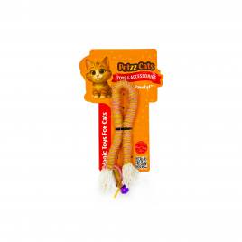 PetzzCats Rope Matatabi ve Çıngırak Sesli Peluş Kedi Oyuncağı Pembe/Sarı 23cm