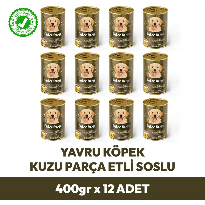 PetzzDogs 400 Gr Kuzu Etli Yavru Köpek Konservesi