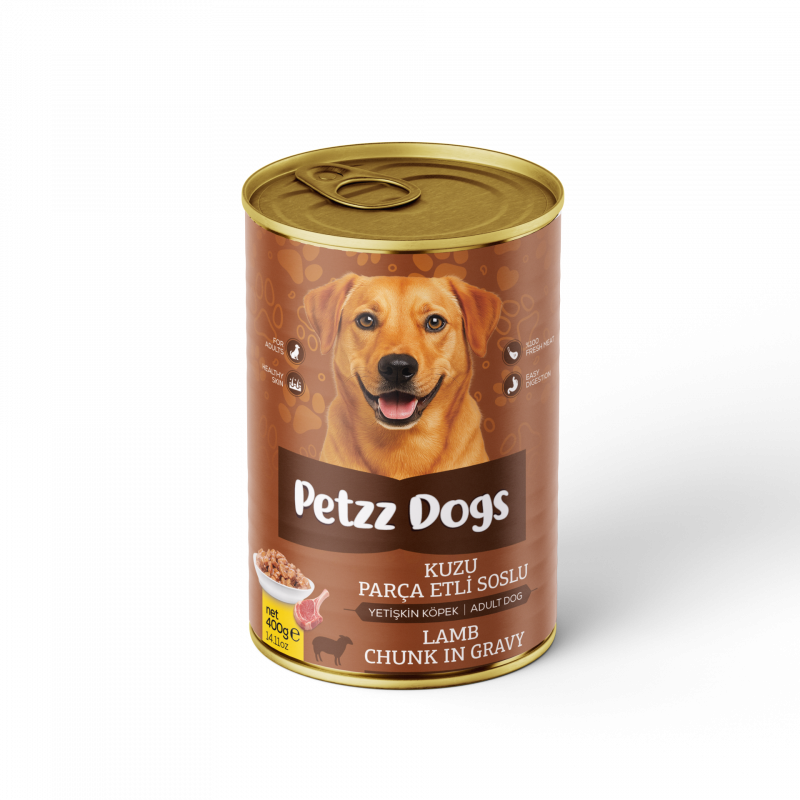 PetzzDogs 400 Gr Kuzu Etli Yetişkin Köpek Konservesi 