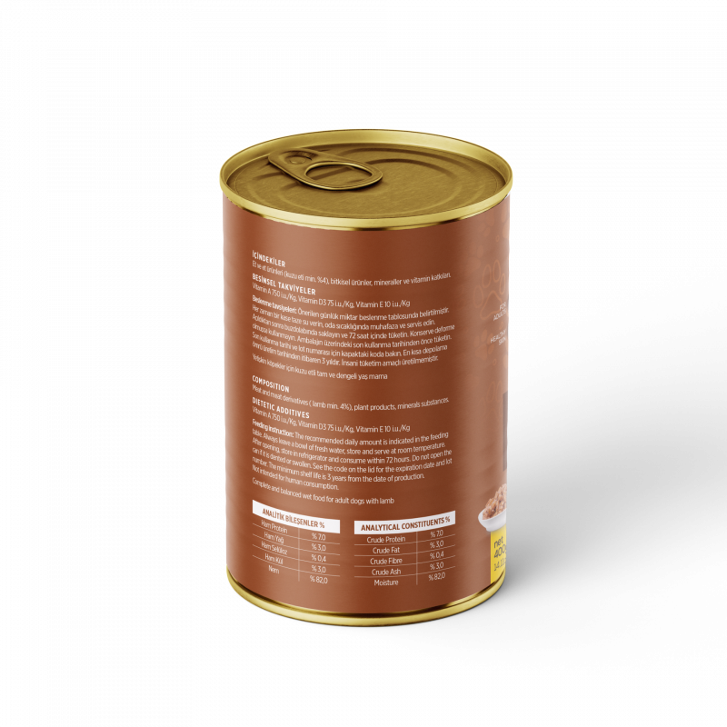 PetzzDogs 400 Gr Kuzu Etli Yetişkin Köpek Konservesi 