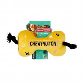 PetzzDogs Chew Bone Sesli Dayanıklı Peluş Köpek Çiğneme Oyuncağı Sarı 25x10 Cm