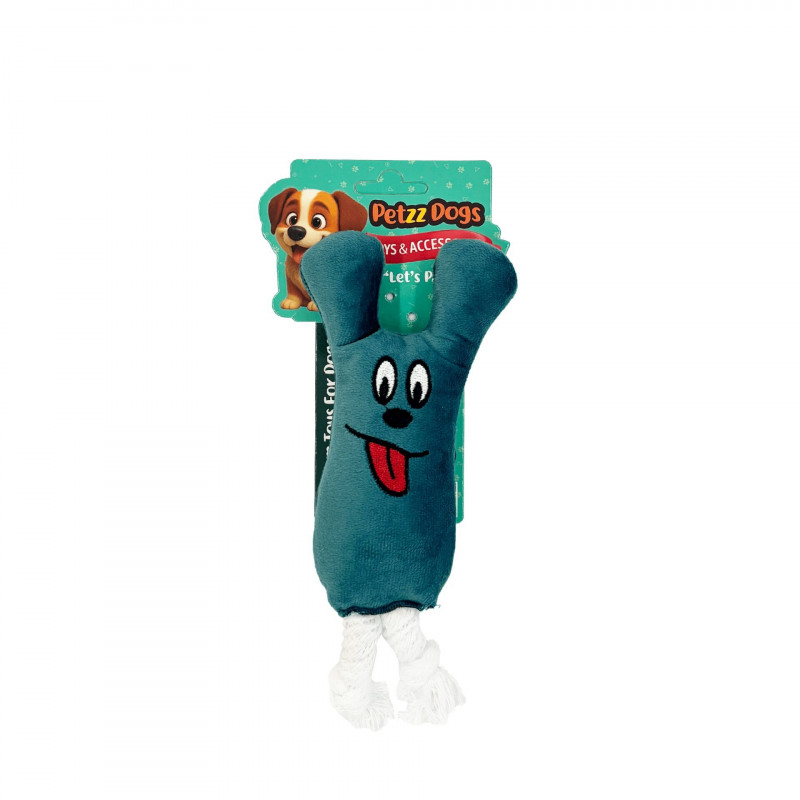 PetzzDogs Doggy Sesli Dayanıklı Peluş Köpek Çiğneme Oyuncağı Bordo 26x10 Cm