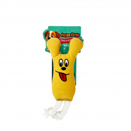 PetzzDogs Doggy Sesli Dayanıklı Peluş Köpek Çiğneme Oyuncağı Sarı 26x10 Cm