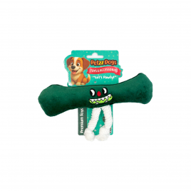 PetzzDogs Fury Sesli Dayanıklı Peluş Köpek Çiğneme Oyuncağı Yeşil 11x7,5 Cm