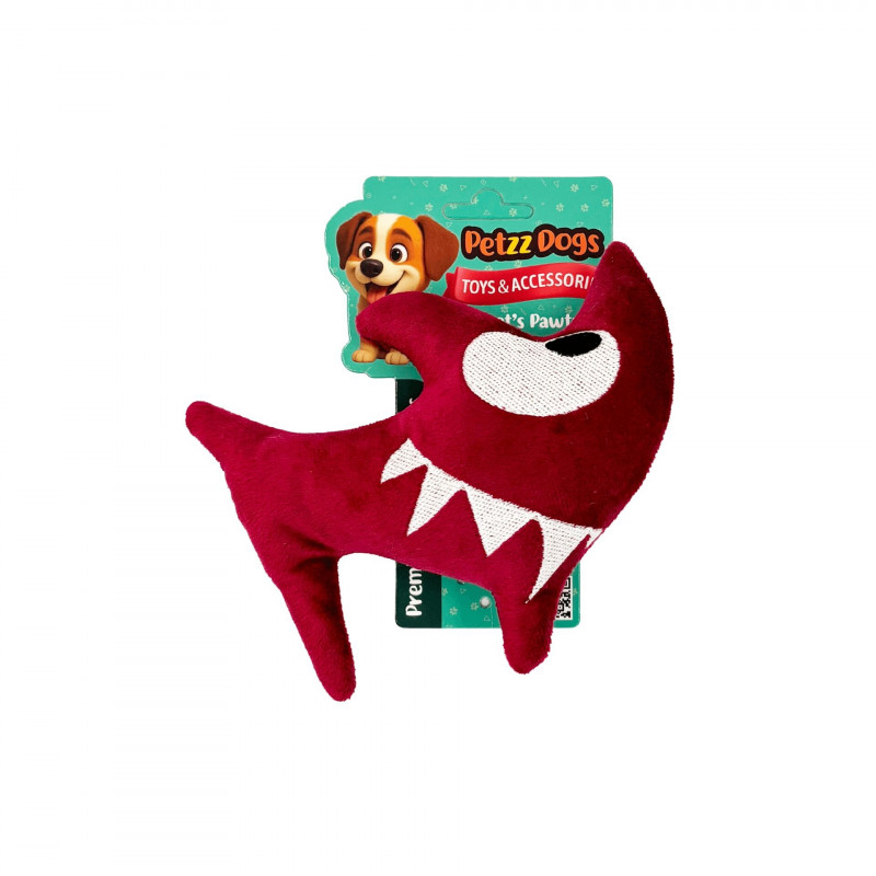 PetzzDogs Shark Sesli Dayanıklı Peluş Köpek Çiğneme Oyuncağı Yeşil 16x14 Cm