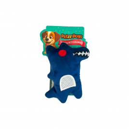 PetzzDogs Timy Sesli Dayanıklı Peluş Köpek Çiğneme Oyuncağı Mavi 13x9 Cm