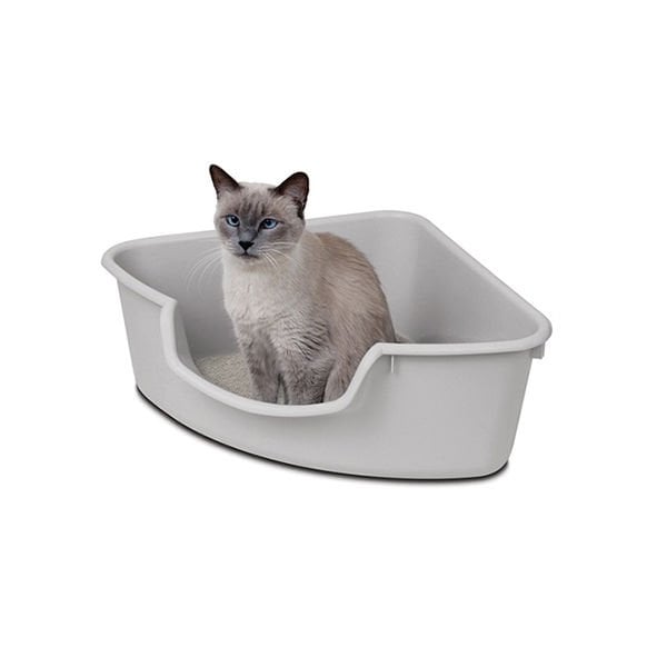 Pioneer 60x47,5x20 Cm Açık Köşe Tuvaleti Gri | Açık Kedi Tuvaleti