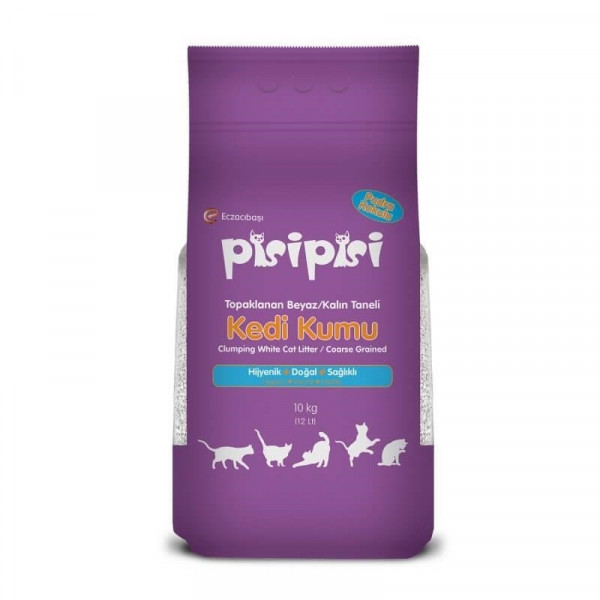 Pisipisi 10 Kg Topaklaşan Bentonit Kalın Kedi Kumu | Doğal Kedi Kumu