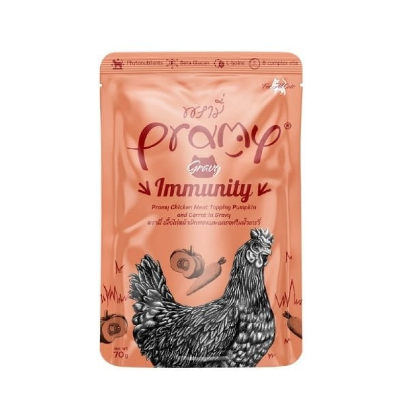 Pramy Indoor 70 Gr Sos İçinde Tavuklu Balkabaklı ve Havuçlu Pouch Yetişkin Kedi Maması 
