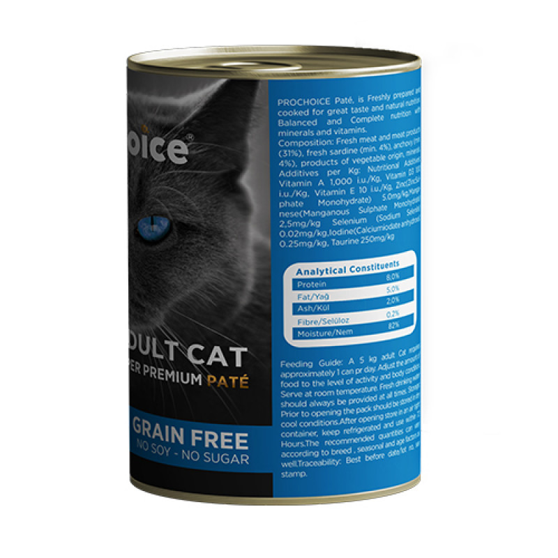 Pro Choice 6 Adet Adult Sardunya ve Hamsili 400 Gr | Yetişkin Kedi Maması