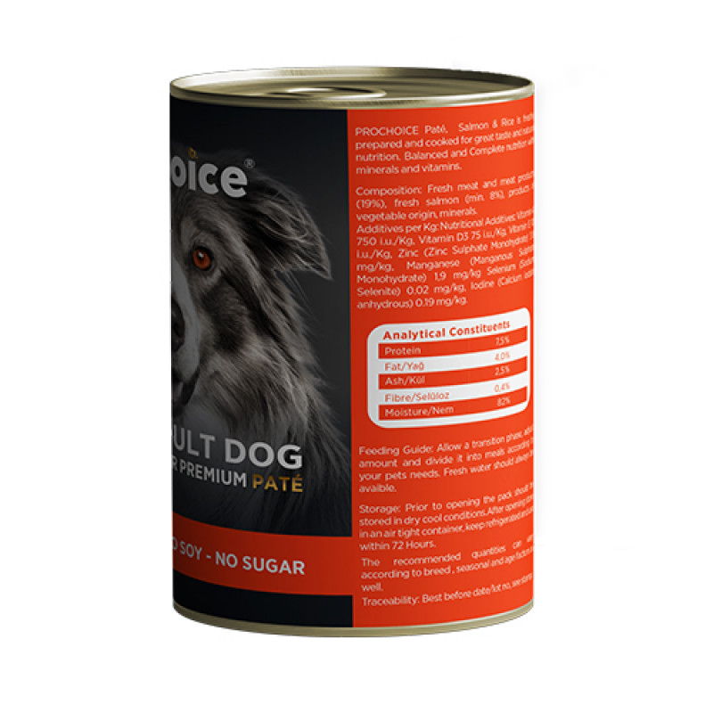 Pro Choice 6 Adet Adult Somonlu Yetişkin Köpek Maması 400 Gr | Yetişkin Köpek Konserve Maması