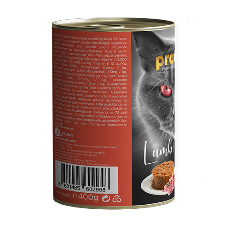 Pro Choice 6 Adet Sterilised Kuzulu Kısırlaştırılmış 400 Gr | Yetişkin Kedi Maması