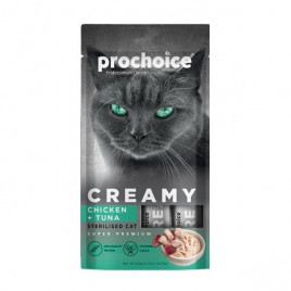 Prochoice Creamy Tavuklu ve Ton Balıklı Sıvı Kedi Ödül Maması 4x15 Gr