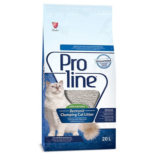 Proline 20 Lt Bentonit Topaklanan İnce Kokusuz | Doğal Kedi Kumu