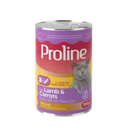 Proline 395 Gr Pate İçinde Et Parçacıklı Kuzu Etli ve Havuçlu Yetişkin Konserve Kedi Maması 
