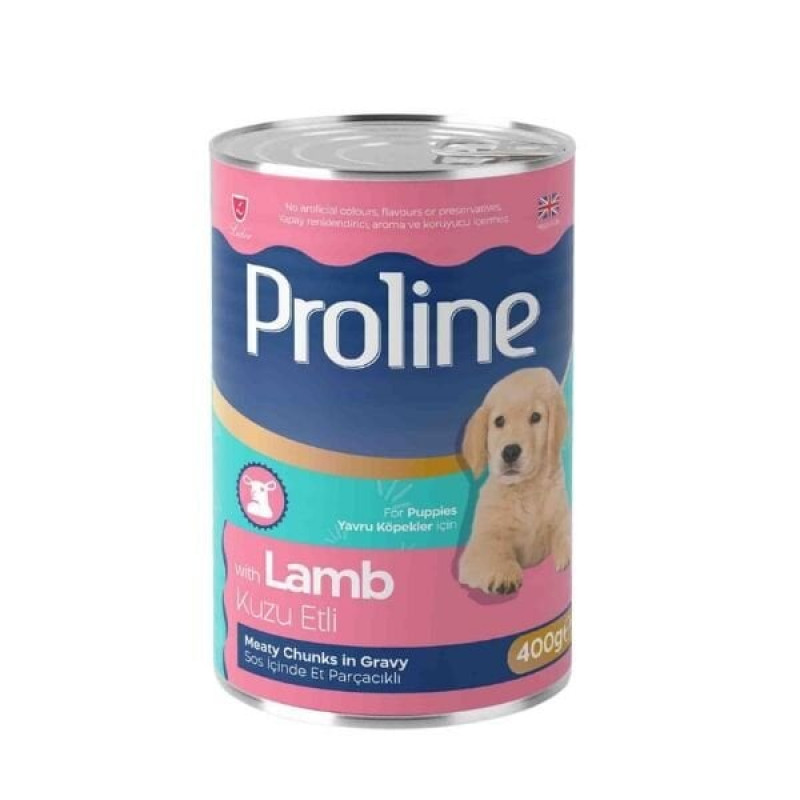 Proline 400 Gr Sos İçinde Et Parçacıklı Kuzu Etli Yavru Konserve Köpek Maması 