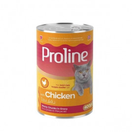 Proline 400 Gr Sos İçinde Et Parçacıklı Tavuklu Yetişkin Konserve Kedi Maması 