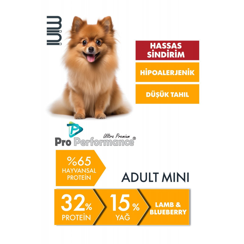 Pro Performance 7 Kg Kuzu Etli ve Yaban Mersinli Mini Irk Yetişkin Köpek Maması 