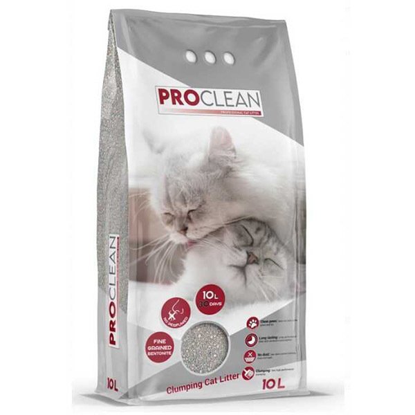 Proclean 10 Lt Naturel Kalın Taneli Bentonit Topaklanan Kedi Kumu | Doğal Kedi Kumu