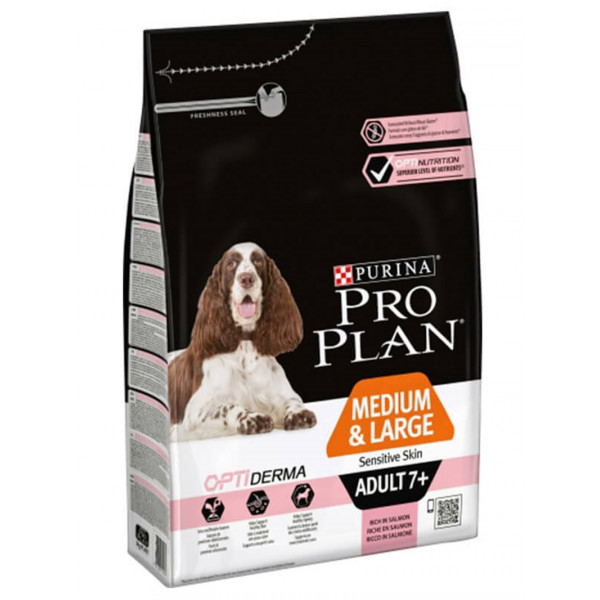 Pro Plan 3 Kg Medium and Large Adult 7+ Sensitive Skin Salmon | Yaşlı Köpek Kuru Maması